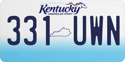 KY license plate 331UWN