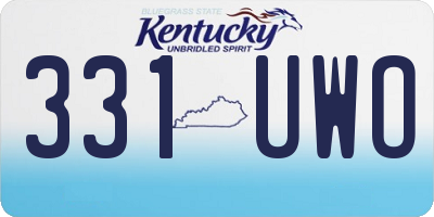 KY license plate 331UWO