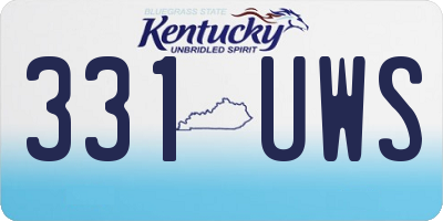 KY license plate 331UWS