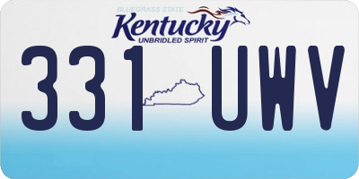 KY license plate 331UWV