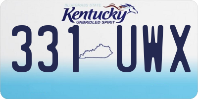KY license plate 331UWX