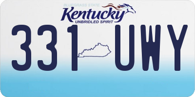 KY license plate 331UWY