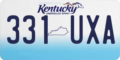 KY license plate 331UXA