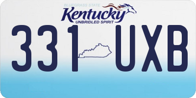 KY license plate 331UXB