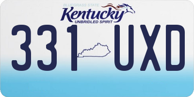 KY license plate 331UXD