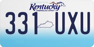 KY license plate 331UXU