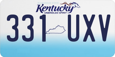 KY license plate 331UXV