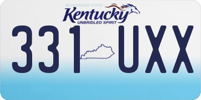 KY license plate 331UXX