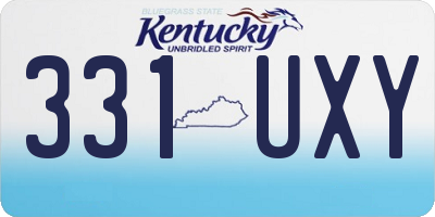 KY license plate 331UXY