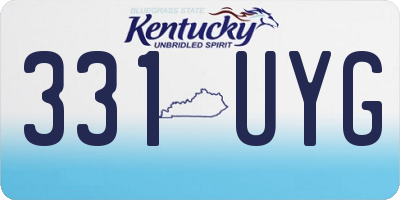 KY license plate 331UYG
