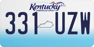 KY license plate 331UZW