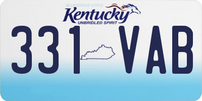 KY license plate 331VAB