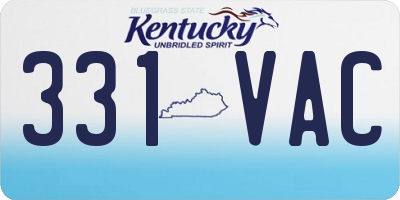 KY license plate 331VAC