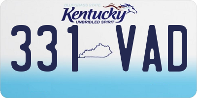 KY license plate 331VAD