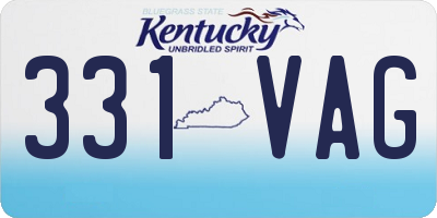 KY license plate 331VAG