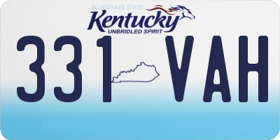 KY license plate 331VAH