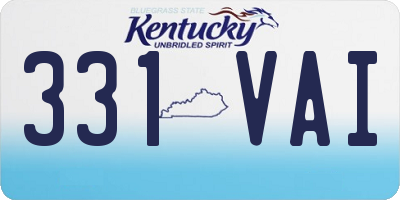 KY license plate 331VAI