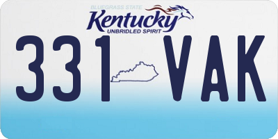 KY license plate 331VAK