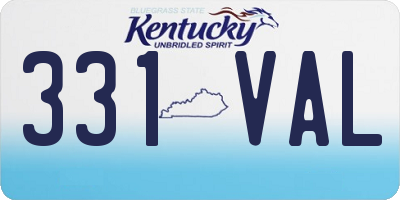 KY license plate 331VAL