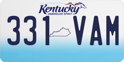 KY license plate 331VAM