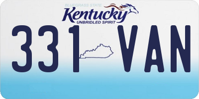 KY license plate 331VAN