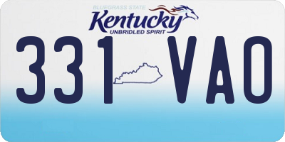 KY license plate 331VAO