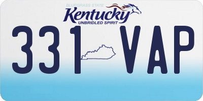KY license plate 331VAP