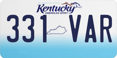 KY license plate 331VAR