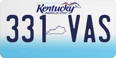 KY license plate 331VAS
