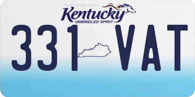 KY license plate 331VAT