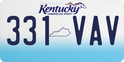 KY license plate 331VAV