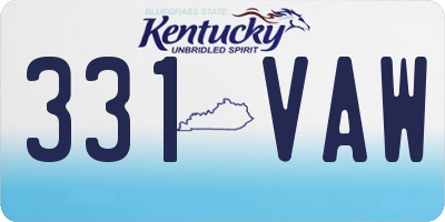 KY license plate 331VAW