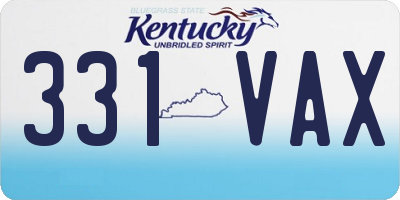 KY license plate 331VAX