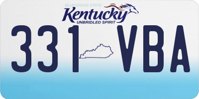 KY license plate 331VBA