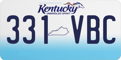 KY license plate 331VBC