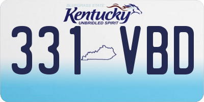 KY license plate 331VBD