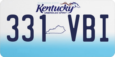 KY license plate 331VBI