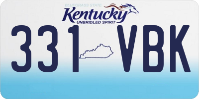 KY license plate 331VBK
