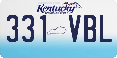 KY license plate 331VBL