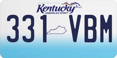 KY license plate 331VBM