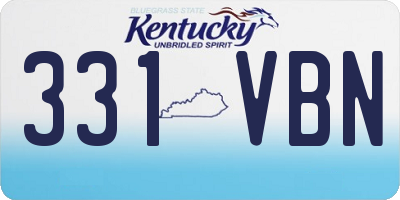 KY license plate 331VBN