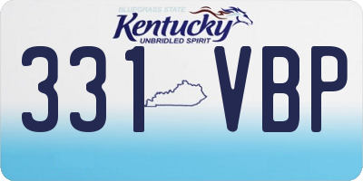 KY license plate 331VBP