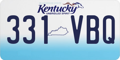 KY license plate 331VBQ