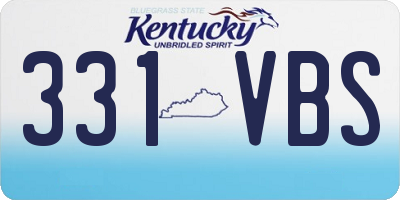 KY license plate 331VBS