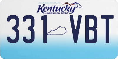 KY license plate 331VBT