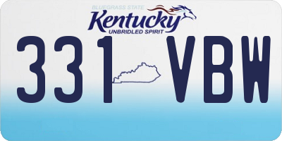 KY license plate 331VBW