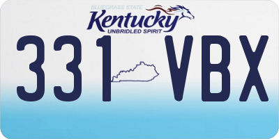 KY license plate 331VBX