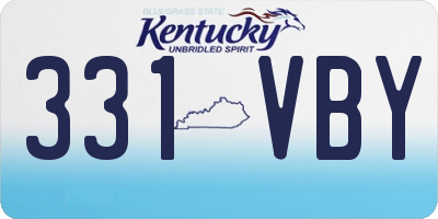KY license plate 331VBY