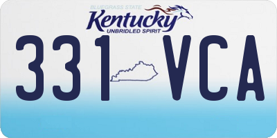 KY license plate 331VCA