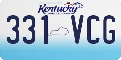 KY license plate 331VCG
